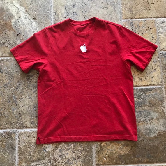 Vintage 90s Apple Embroidered Logo T-Shirt