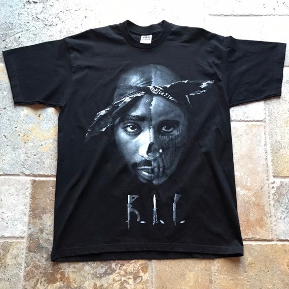 Vintage Tupac Big Graphic RIP Skeleton Rap T-Shirt