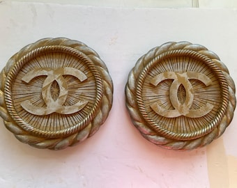 Rare pair of Authentic Chanel Boutique Plaster Discs- circa 2000's