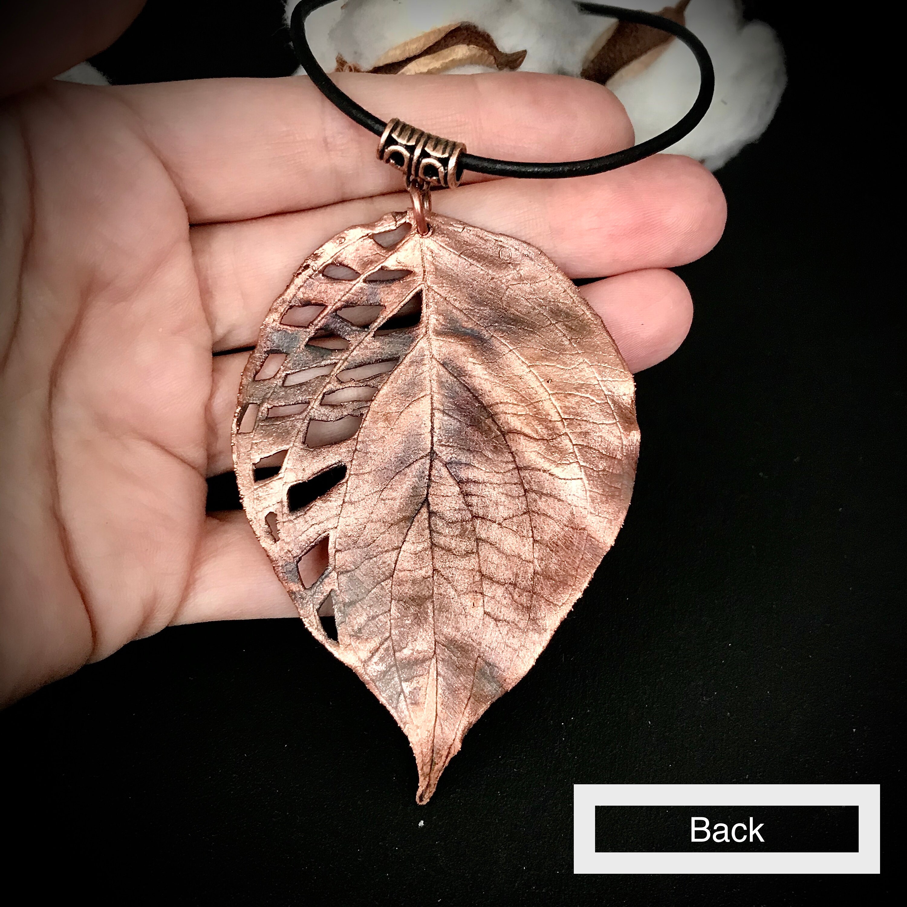 Electroformed copper Real leaf pendant Botanical jewelry Etsy