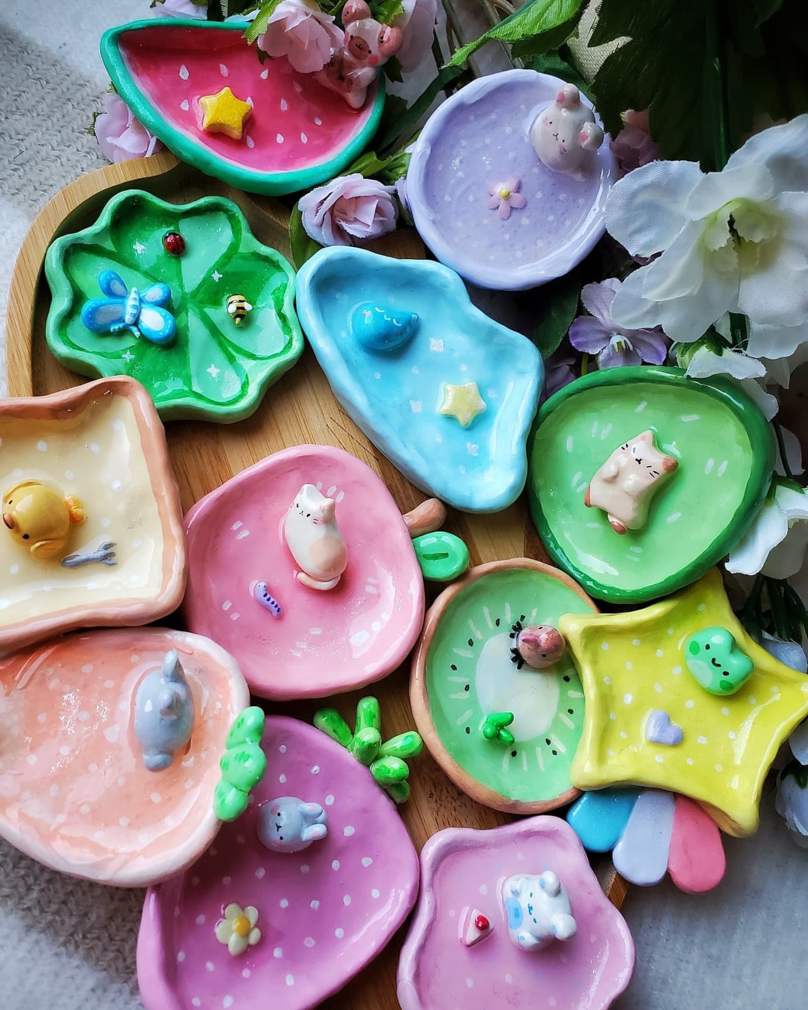 Handmade Cute Clay Animal Trinket Dishes Rare and Unique Etsy