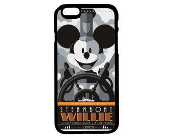 Disney's Mickey Mouse Steamboat Willie Themed iPhone Case - iPhone 6 6S 7 8 Plus, X XS Pro Max, XR, SE, 12 13 14 15 Mini Pro Max Plus