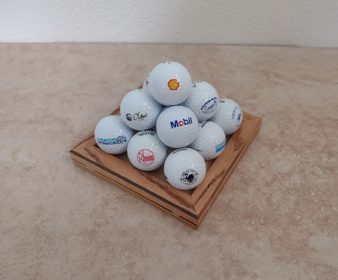 Wooden Golf Ball Pyramid Stacker Handcrafted Holds 14 Golf Etsy