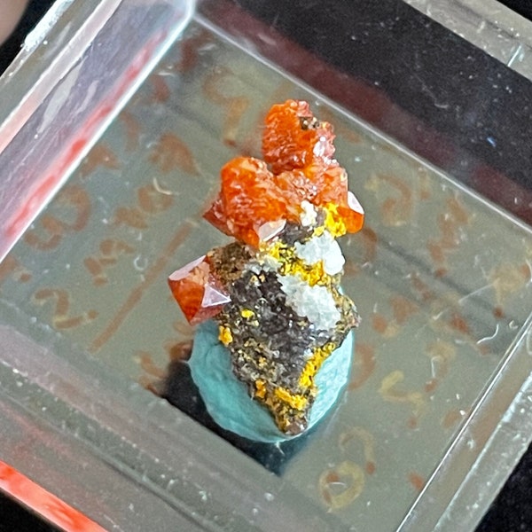Wulfenite - Two Forms - Micromount Crystal - Padre Kino (Geronimo) Mine - La Paz County, Arizona
