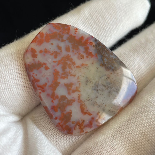 Plume Agate - Freeform Cabochon - Red