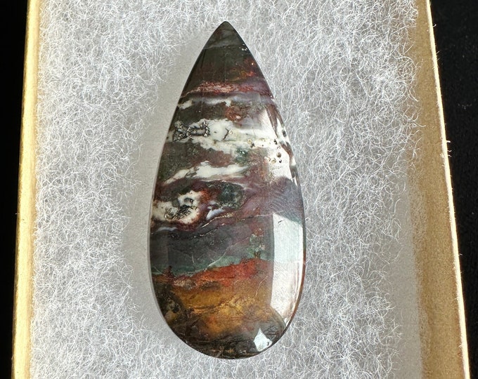 Purple Cow Jasper - Teardrop Cabochon - McDermitt, Oregon