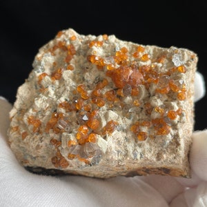 Spessartine Garnet - Smoky Quartz Points - Crystal Cluster