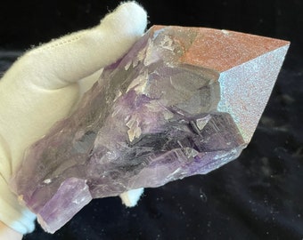 Amethyst Power Crystal with Hematite Inclusions - Thunder Bay Mines - Ontario, Canada - Collected by Jacob Ouellette