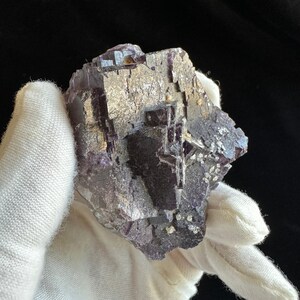 Fluorite with Calcite - Purple - Crystal Cluster