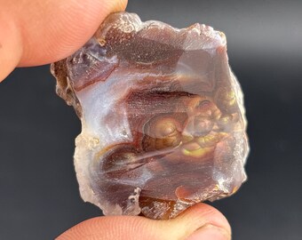 Fire Agate on Quartz Cluster - Unpolished
