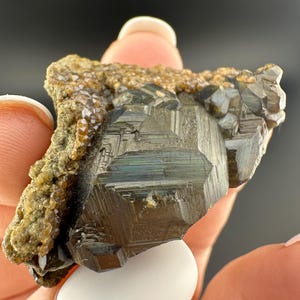 Iridescent Andradite Garnet - Crystal Cluster - Blue Eye Prospect - San Pedro Peaks - Santa Fe County, New Mexico - Professionally Repaired