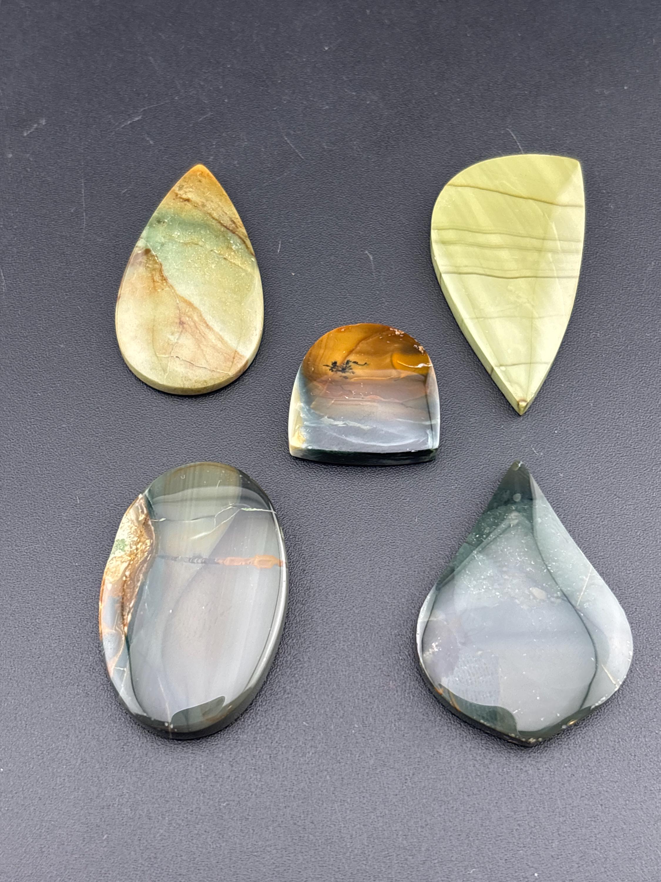 Blue Mountain Jasper - Cabochon Lot - Jewelers Special - Oregon