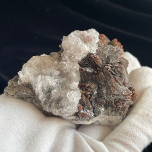 Red Iridescent Calcite on Calcite - Crystal Cluster - Naica, Chihuahua, Mexico