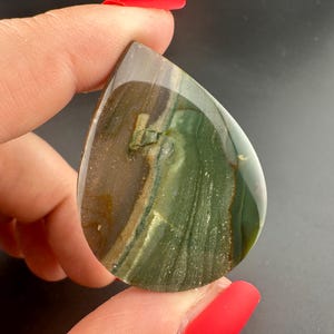 Blue Mountain Jasper - Teardrop Cabochon - Oregon