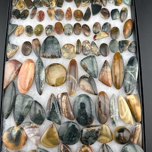 Mixed jasper - Wholesale Cabochon Lot morrisonite Jasper 104 cabs