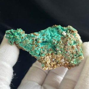 Conichalcite on Quartz - Crystal Cluster - Ojela Mine - Mapimi, Durango, Mexico