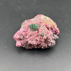Cobaltoan Calcite and Malachite - Crystal Cluster Mineral Specimen - Bou Azzer, Morocco