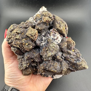 Chalcopyrite, Pyrite on Dolomite - Crystal Cluster