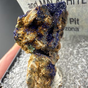 Azurite, Chalcotrichite and Malachite - Thumbnail Crystal - Ray Mine - Ray, Arizona