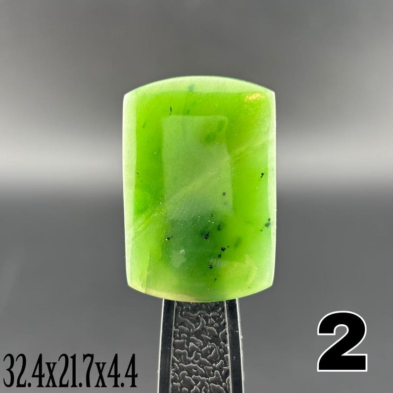 4x3 Rounded Green Jade - Cabochon - Alaska - Sold Individually - Etsy UK