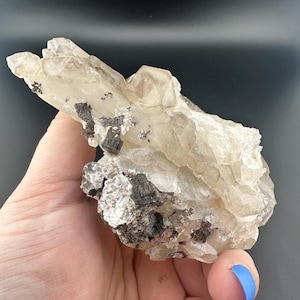 Muscovite Mica on Quartz - Elestial - Smoky - Double Terminated
