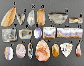 Banded, Montana, Polkadot Agate - Cabochon - Sold Individually