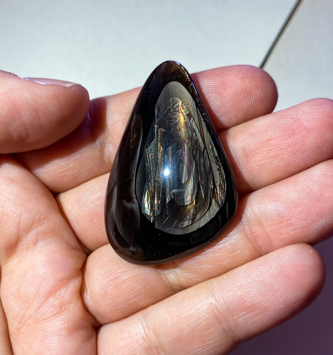 ULTRA RARE Flashy Fire Obsidian Freeform Polished Cabochon Etsy