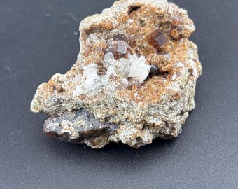 Iridescent Andradite Garnet Cluster with Quartz and Andularia - Blue Eye Prospect - San Pedro Mountains - Santa Fe County, New Mexico