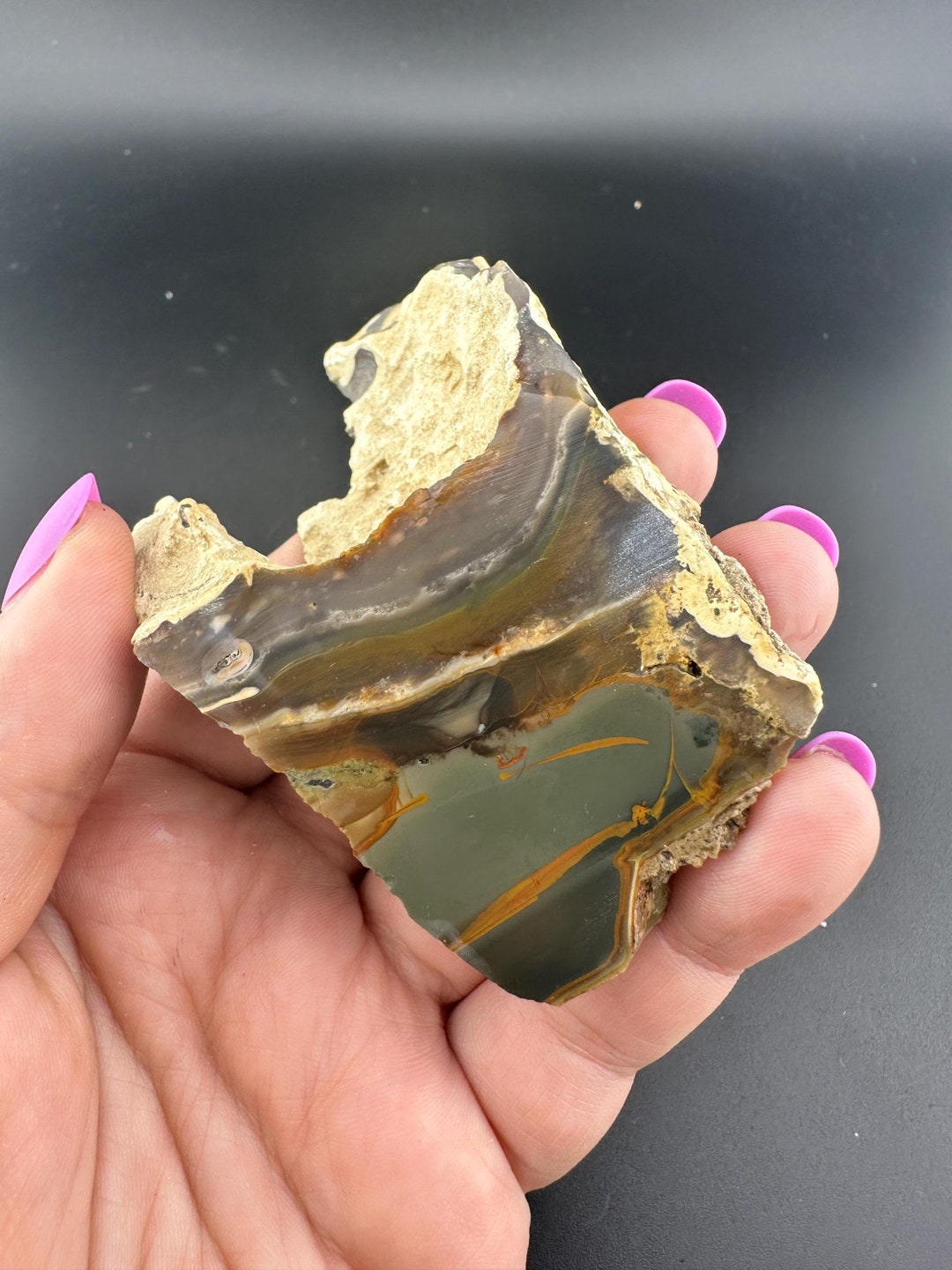 ブルー マウンテン ジャスパー - 球状 - 粗い宝石研磨片側 - 未研磨