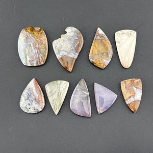 Buchanan Thunder Egg, Purple Cow Jasper - Cabochon Lot - Jewelers Special - Oregon