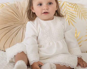 Baptism dress, Christening gown, Baby Girl dress, Lace dress, Flower Girl Dress, Lace Christening, ***HEADBAND GRATIS***