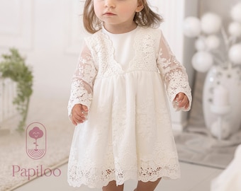 Robe de baptême, robe de baptême, robe de baptême, robe de bébé fille, robe de princesse, robe en dentelle, robe bohème *** HEADBAND GRATUIT ***