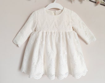 Baptism dress, Christening gown, Baby Girl dress, Lace dress, Flower Girl Dress, Lace Christening, ***HEADBAND GRATIS***