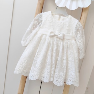 Robe de baptême, robe de baptême, robe de bébé fille, Taufkleid, Taufkleid mädchen, robe de princesse HEADBAND GRATIS image 1