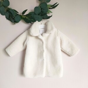 Boucle coat Fluffy coat Winter baby coat Christening jacket Baptism coat Ecru winter coat Fall coat Fleece Jacket