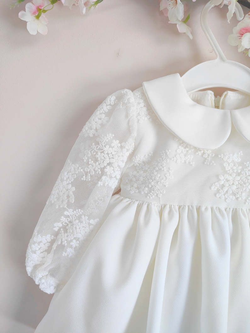 Baptism dress, Christening gown, Baby Girl dress, Lace dress, Flower Girl Dress, Lace Christening, HEADBAND GRATIS image 1