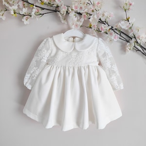 Baptism dress, Christening gown, Baby Girl dress, Lace dress, Flower Girl Dress, Lace Christening, HEADBAND GRATIS image 3