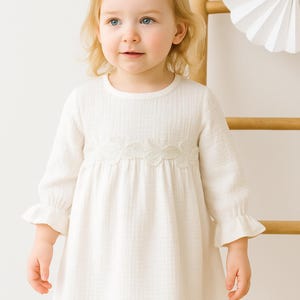 Muslin baptism dress, Baptism dress, Christening gown, Boho baptism gown, Baby Girl Dress, Flower Girl Dress, Muslin summer baptism dress