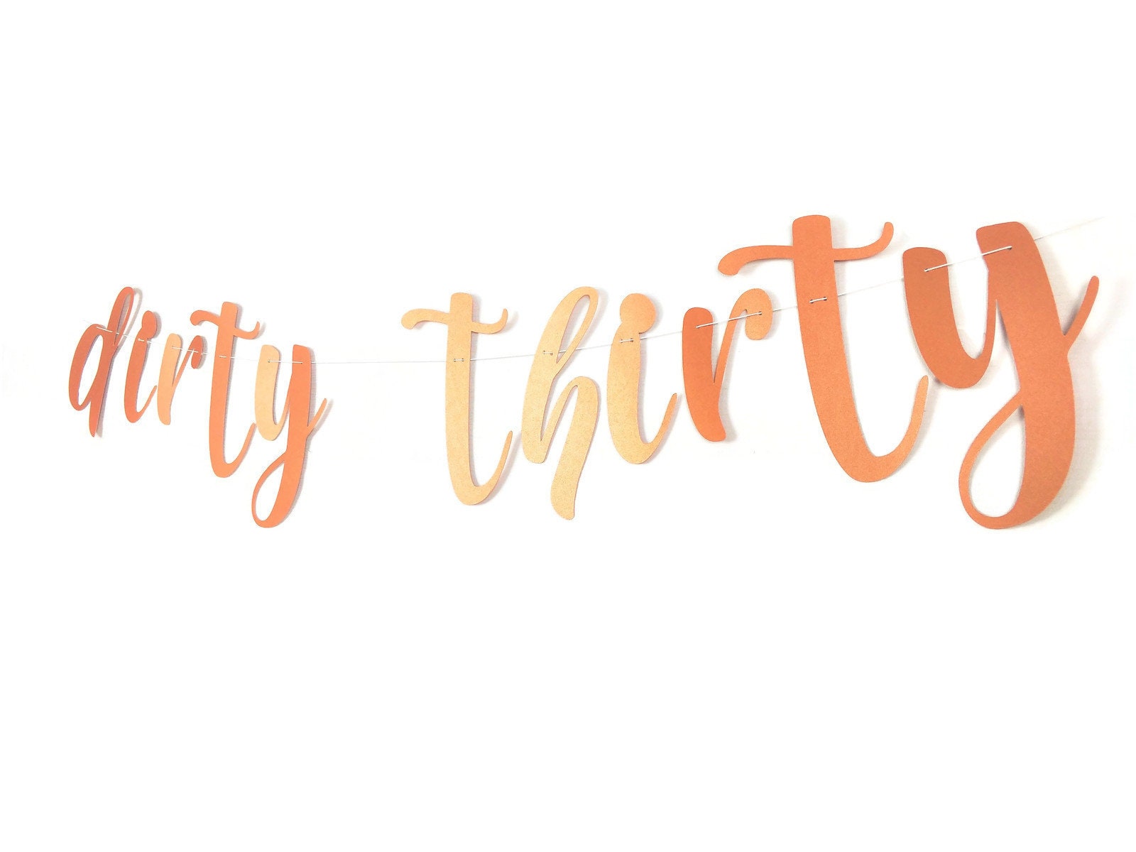 Dirty thirty Cursive Banner Gold Glitter Shiy 30th Birthday | Etsy