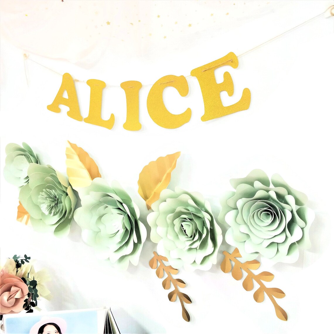 Small Paper Flowers Backdrop Paper Flowers Bedroom Backdrop Etsy