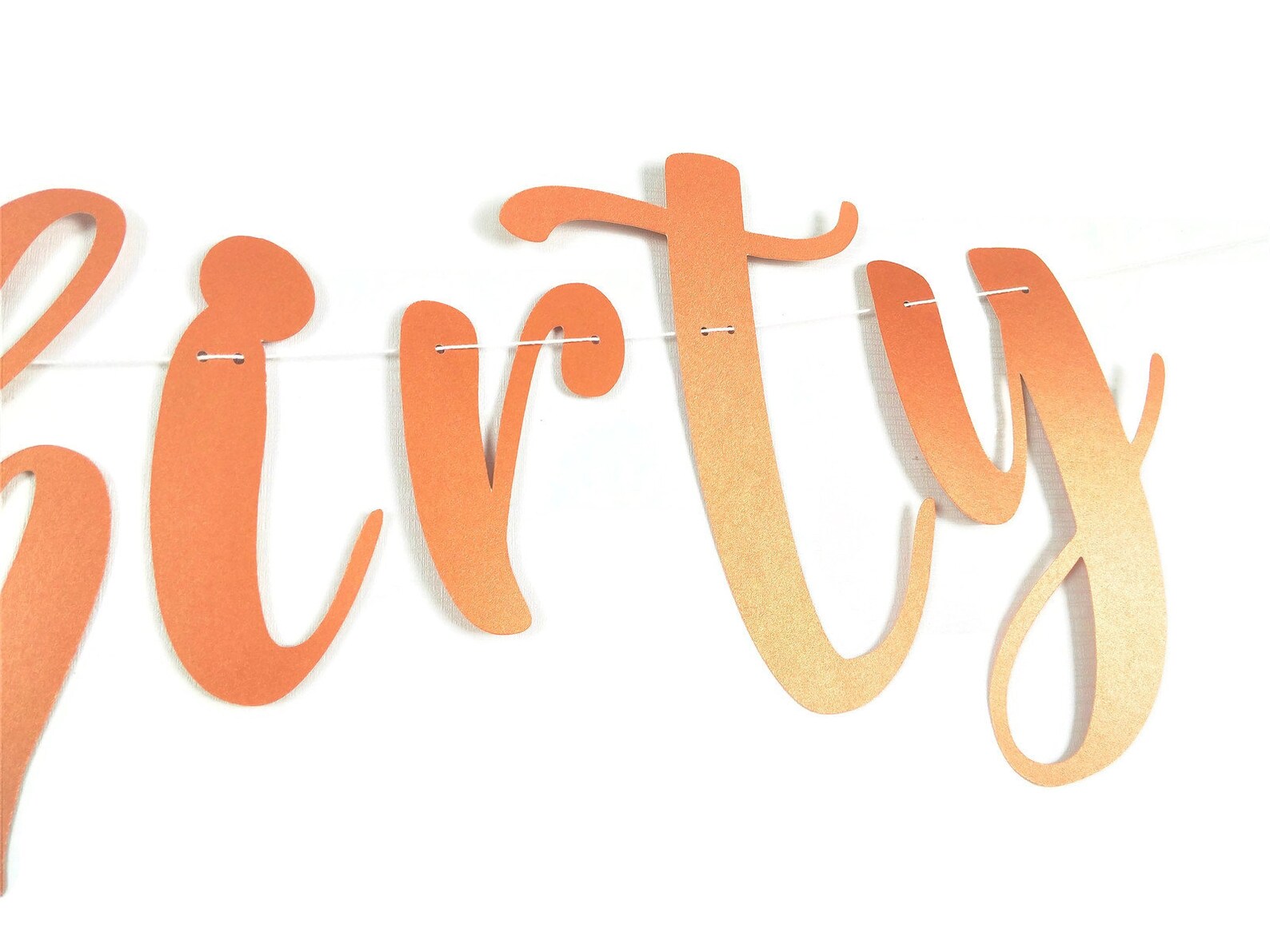 Dirty Thirty Cursive Banner Gold Glitter Shiy 30th Birthday | Etsy