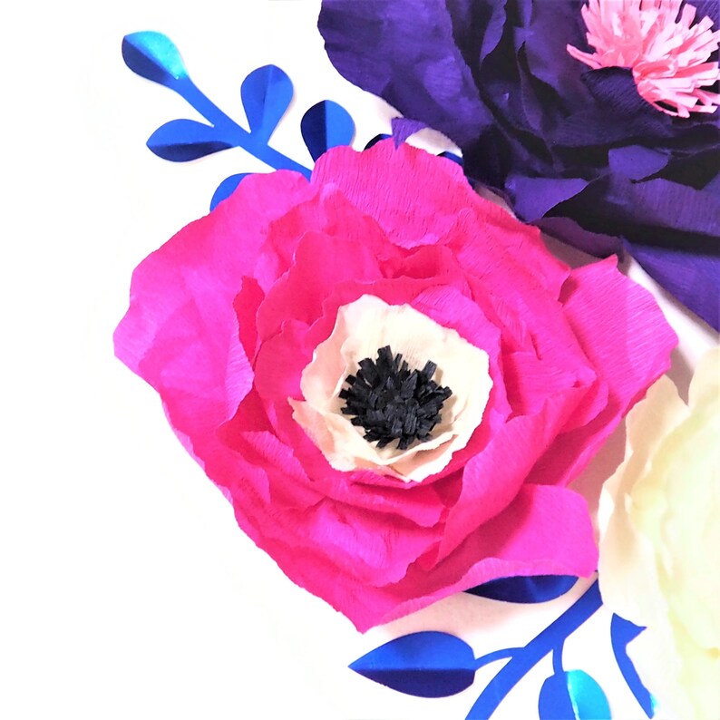 Plum Crepe Paper Flowers Wedding Backdrop Pink Crepe Paper Etsy