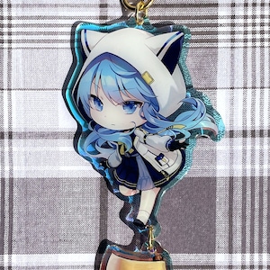 Hololive Vtuber Hoshimachi Suisei fan-made acrylic keychain with HOLO finish
