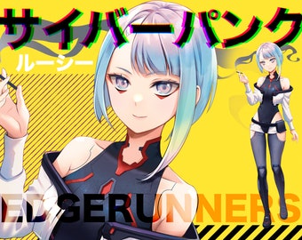 Collezione di statuette in acrilico realizzate dai fan di Cyberpunk Edgerunners Lucy