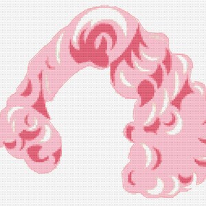 Pink Drag Queen Wig Cross Stitch Pattern  *digital download*
