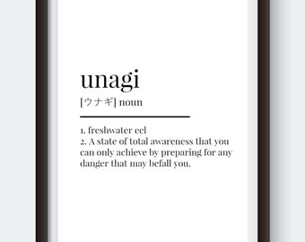 Unagi Definition Print | Wall Art Print | Wall Art | Minimal Print | Friends Print | Modern Print | Type Poster | INSTANT DOWNLOAD
