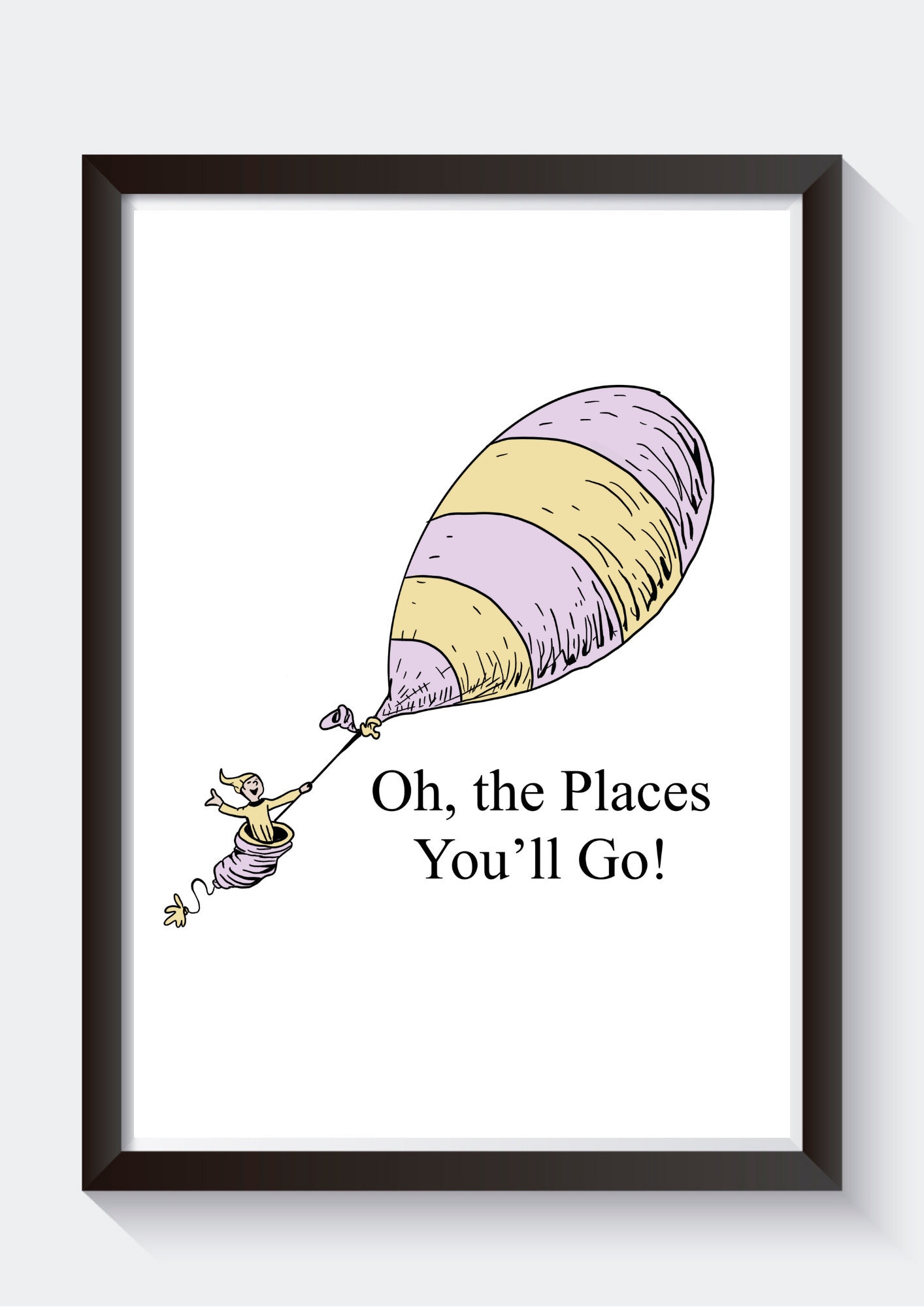 Oh, the Places You'll Go Print | Wall Art Print | Nursery Print | Dr ...