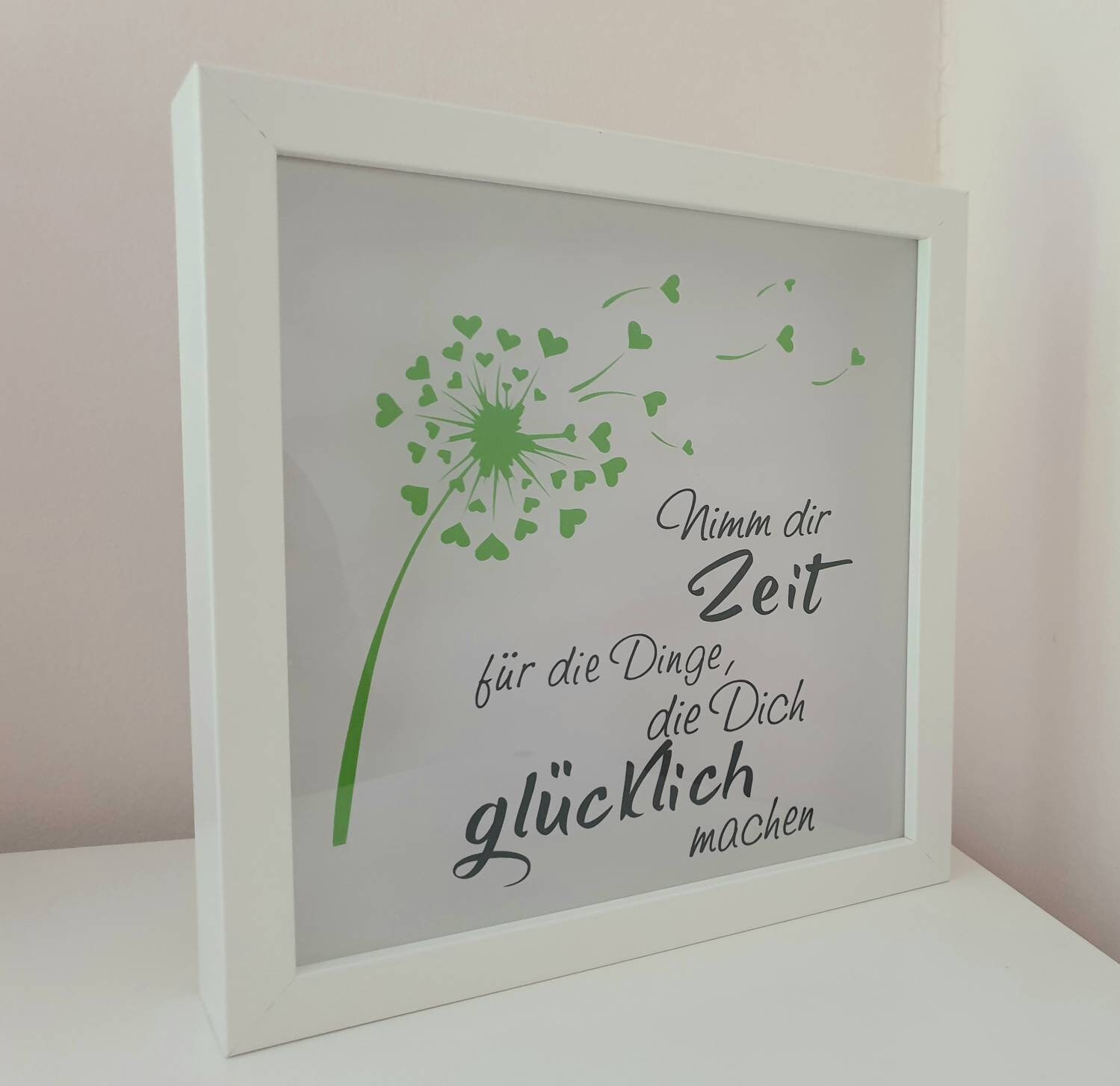 Leuchtrahmen Pusteblume mit Spruch Bild Etsy