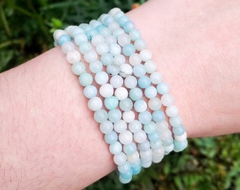 Amazonite Handmade Bracelet | Natural Crystal Beads, Minimalist Style, Custom Sizing, Spiritual or Self-Care Gift