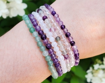 Intuitively Chosen Crystal Healing Handmade Bracelets | Mystery Crystal Bracelet Set | Natural Crystal Beads, Custom Sizing